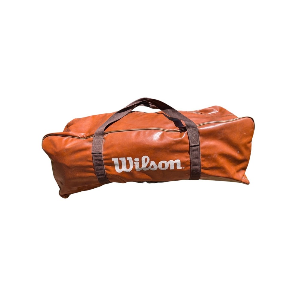 Vintage Wilson NFL Duffle Bag Brown‎ Vinyl Gym Travel Football Equipment Bag USA